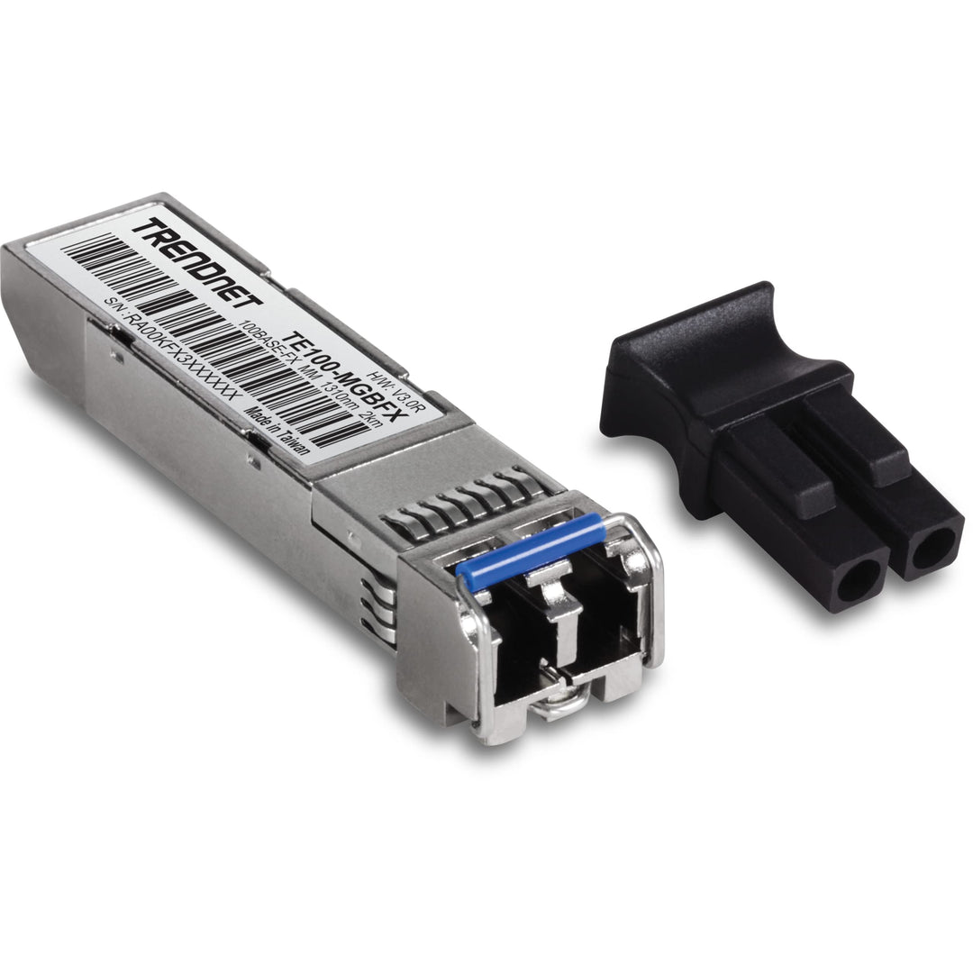TRENDnet TE100-MGBFX 100Base-FX SFP Multi-Mode LC Modul, Kompatibel mit Mini-GBIC, Unterstützt 1310