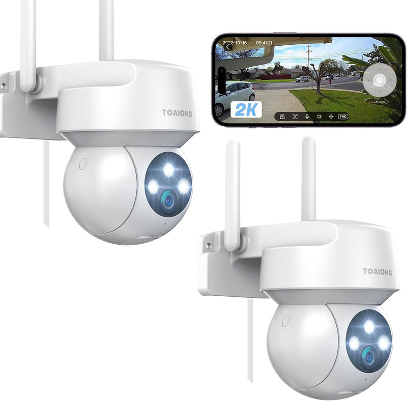 2 Stück Überwachungskamera Aussen - Kamera Überwachung Aussen Wlan IP Kamera Outdoor Kabel Aussenkam