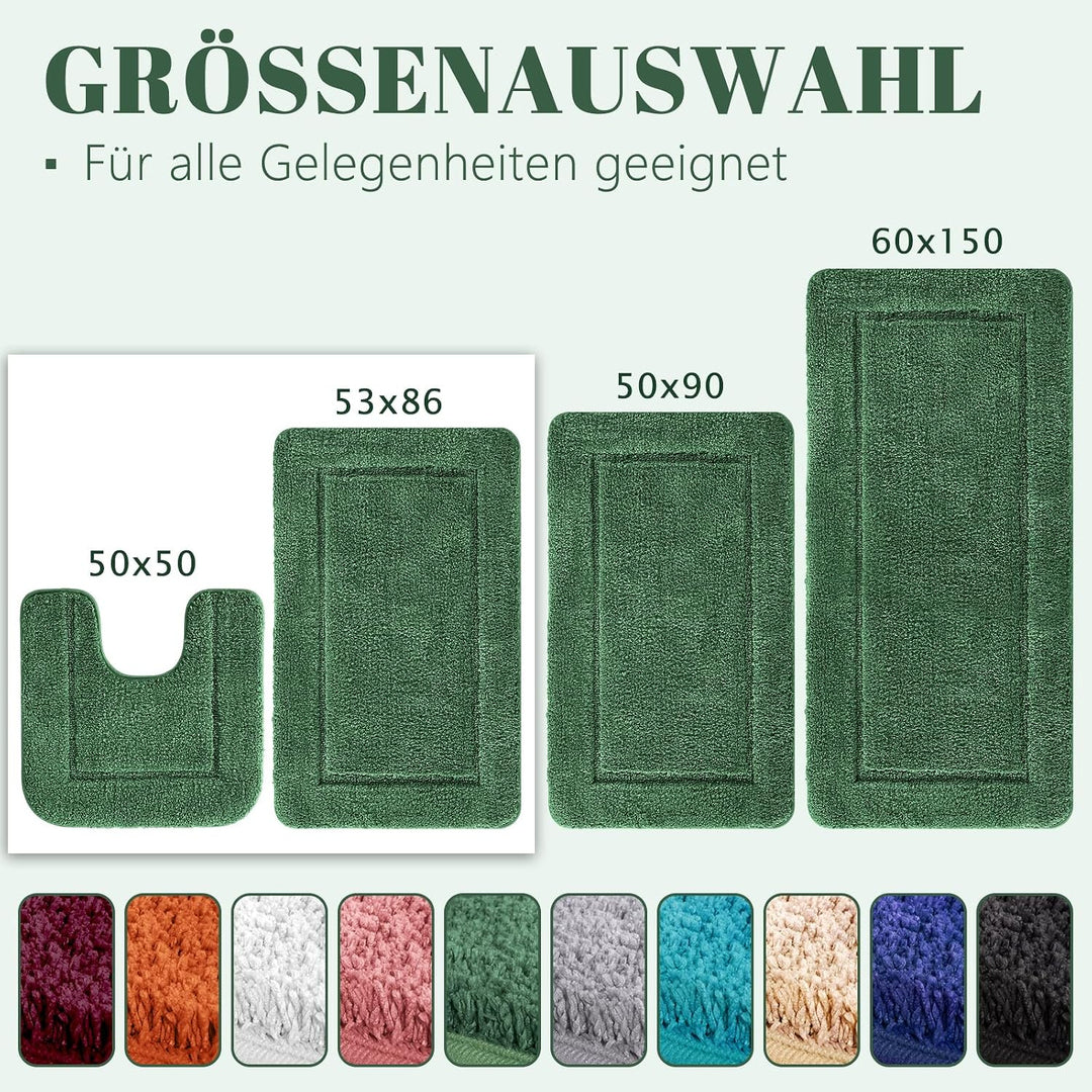 SOANNY Badematte 60x90 cm, Einzelstück, Hochflor Mikrofaser, rutschfest &amp; Waschbar, Saugfähig Duscht