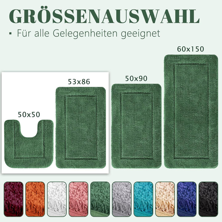 SOANNY Badematte 60x90 cm, Einzelstück, Hochflor Mikrofaser, rutschfest &amp; Waschbar, Saugfähig Duscht