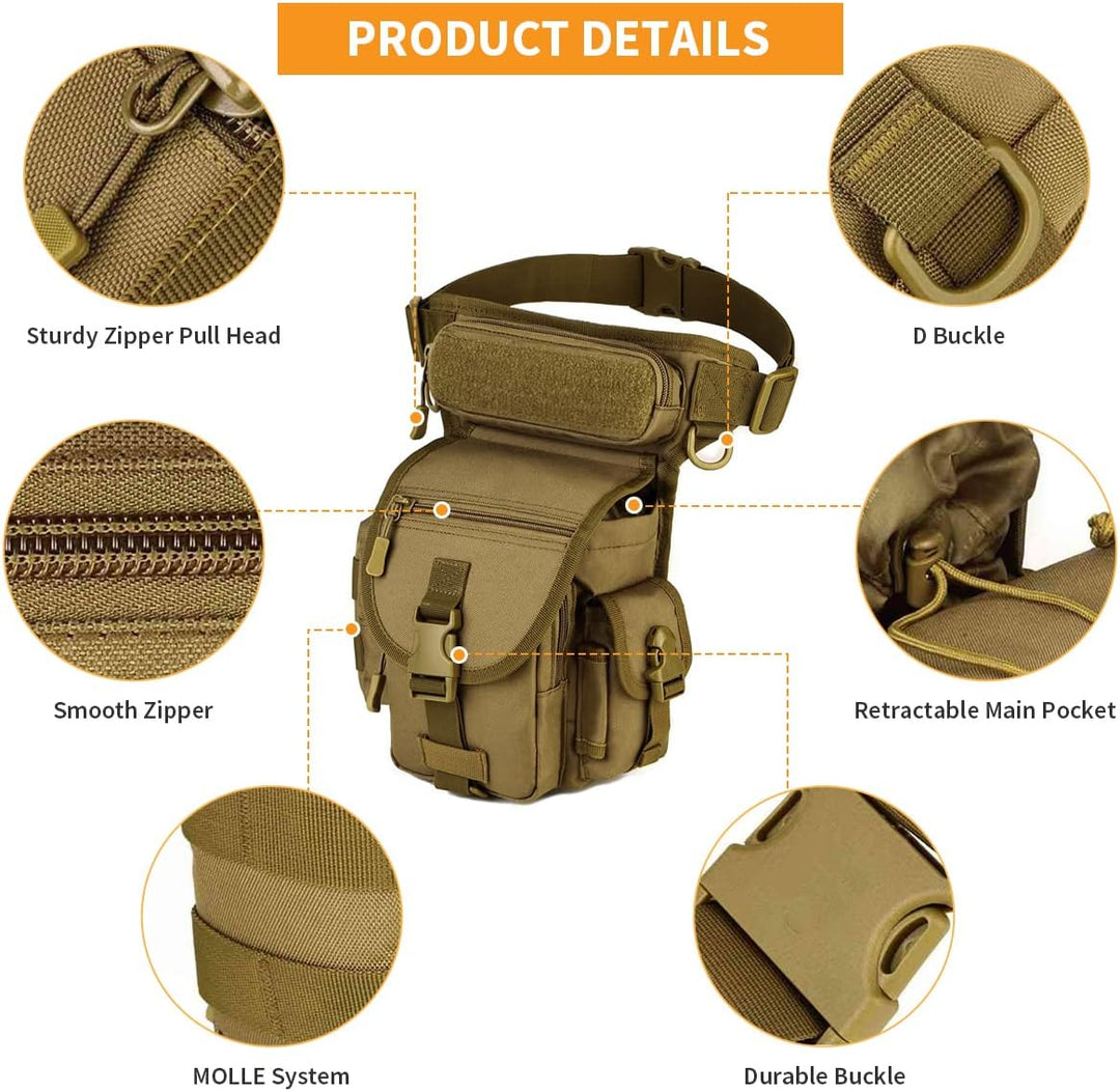 Huntvp Taktisch Beintasche Militär Beinbeutel MOLLE Hüfttasche Sport Tactical Leg Bag Armee Beintasc