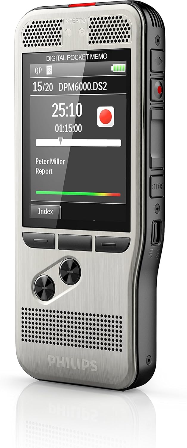 Philips PocketMemo DPM6000 Digitales Diktiergerät, Audiorecorder, Aufnahmegerät inkl. Diktiersoftwar