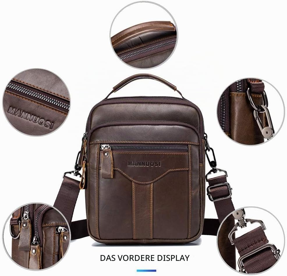 Herren Schultertaschen business Freizeit Henkeltaschen echtleder vintage Handtaschen Einheitsgrösse