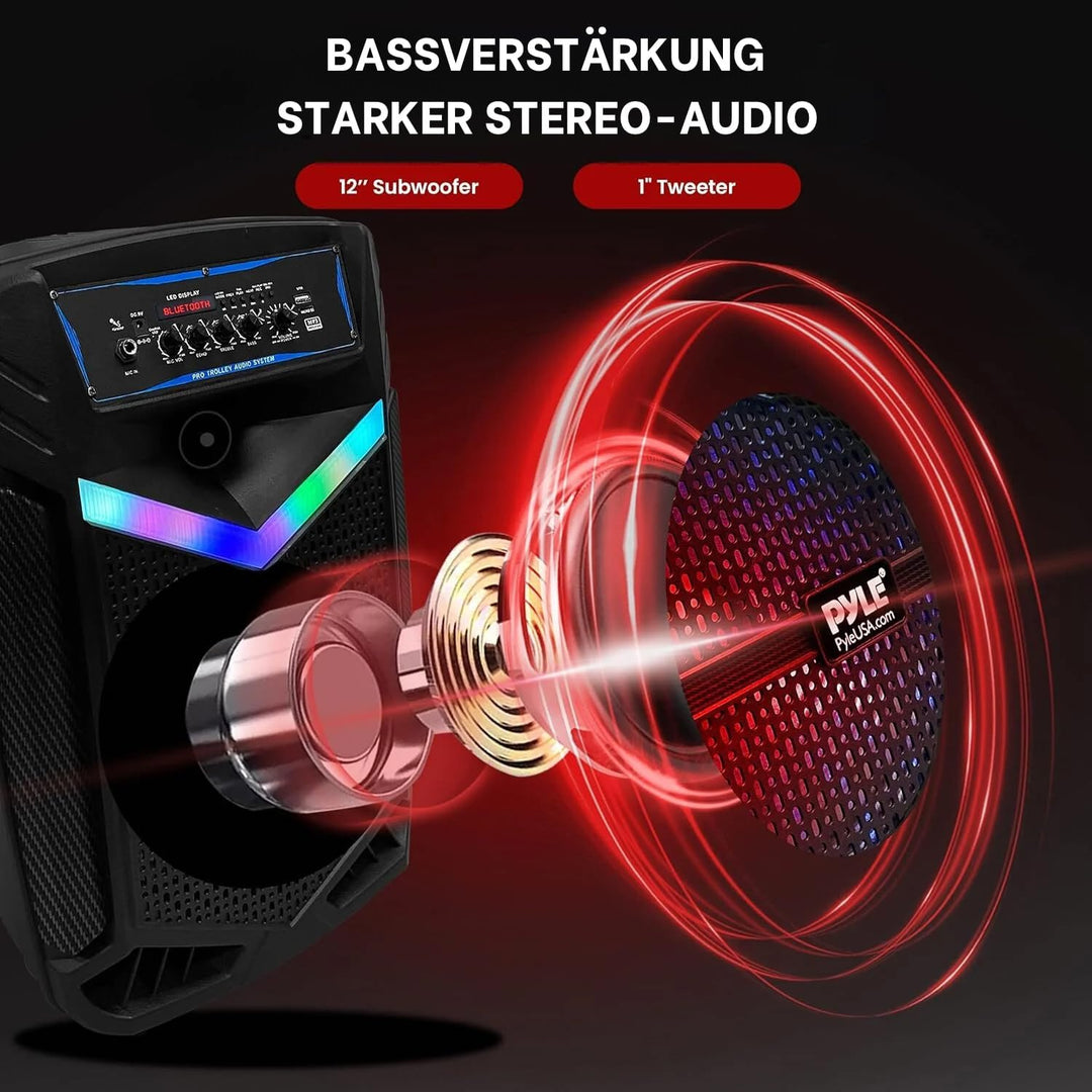 Pyle PA Bluetooth Lautsprecher, Karaoke Maschine und Karaoke Mikrofon, Musikbox Bluetooth Box, Party