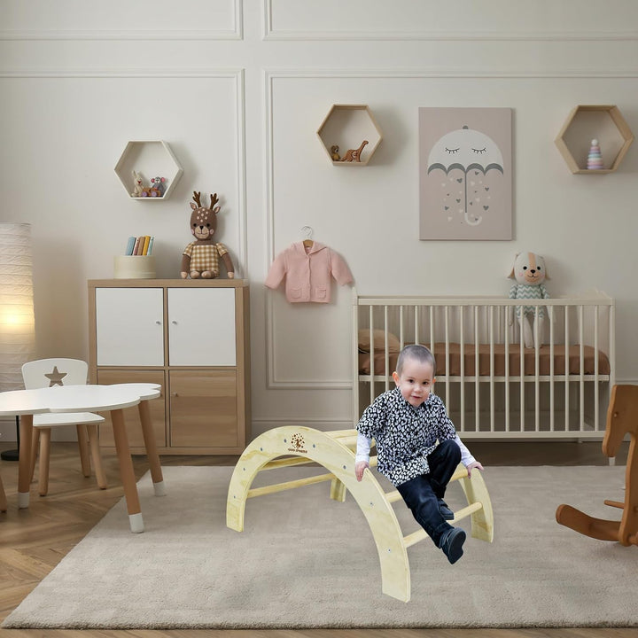CCLIFE Kletterbogen ab 1 Jahr Pikler Montessori Art Klettergerüst Indoor Klettern Kinder Baby Holz H