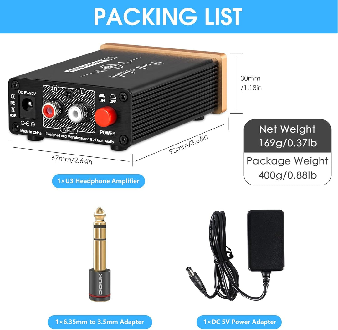 Douk Audio U3 Mini Class A Kopfhörerverstärker Stereo Headphone Amplifier