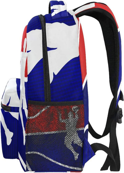 Blauer Basketball Hintergrund Schulrucksack für Jungen Mädchen Kinder Reisetasche Bookbag