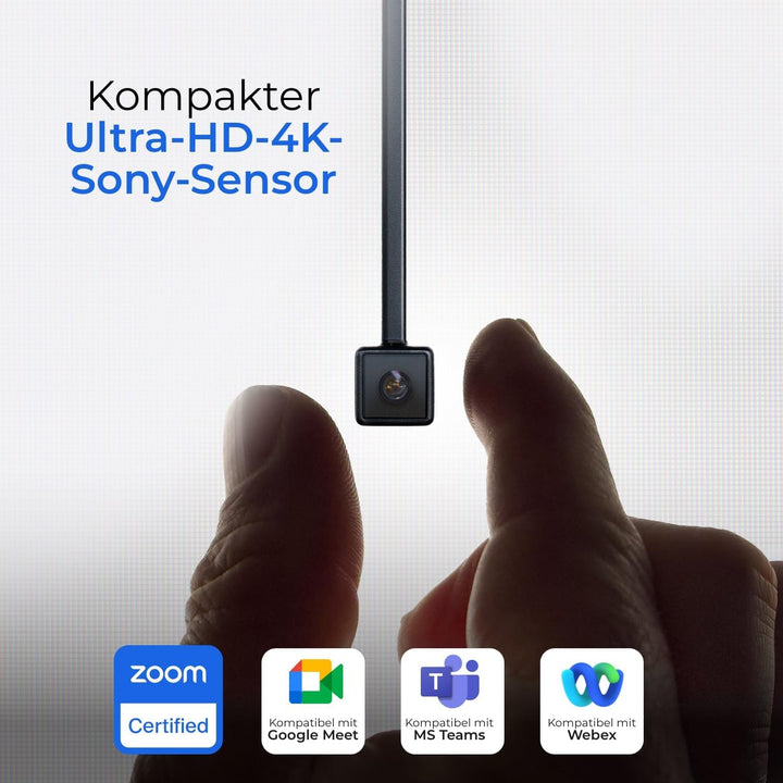 iContact Camera ProMini 4K HD Augenkontakt-Webcam mit Mikrofon mit Geräuschunterdrückung, USB-Comput