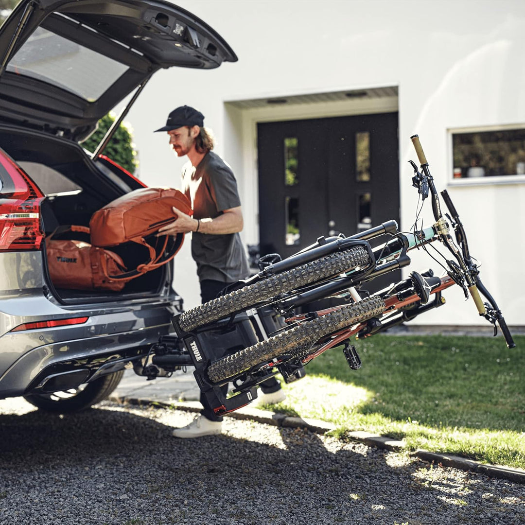 Thule EasyFold XT Fahrradträger, Fahrradträger Anhängerkupplung Aluminum/Black, 2 Bikes