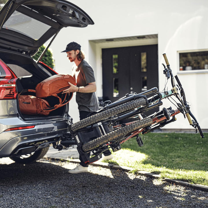 Thule EasyFold XT Fahrradträger, Fahrradträger Anhängerkupplung Aluminum/Black, 2 Bikes