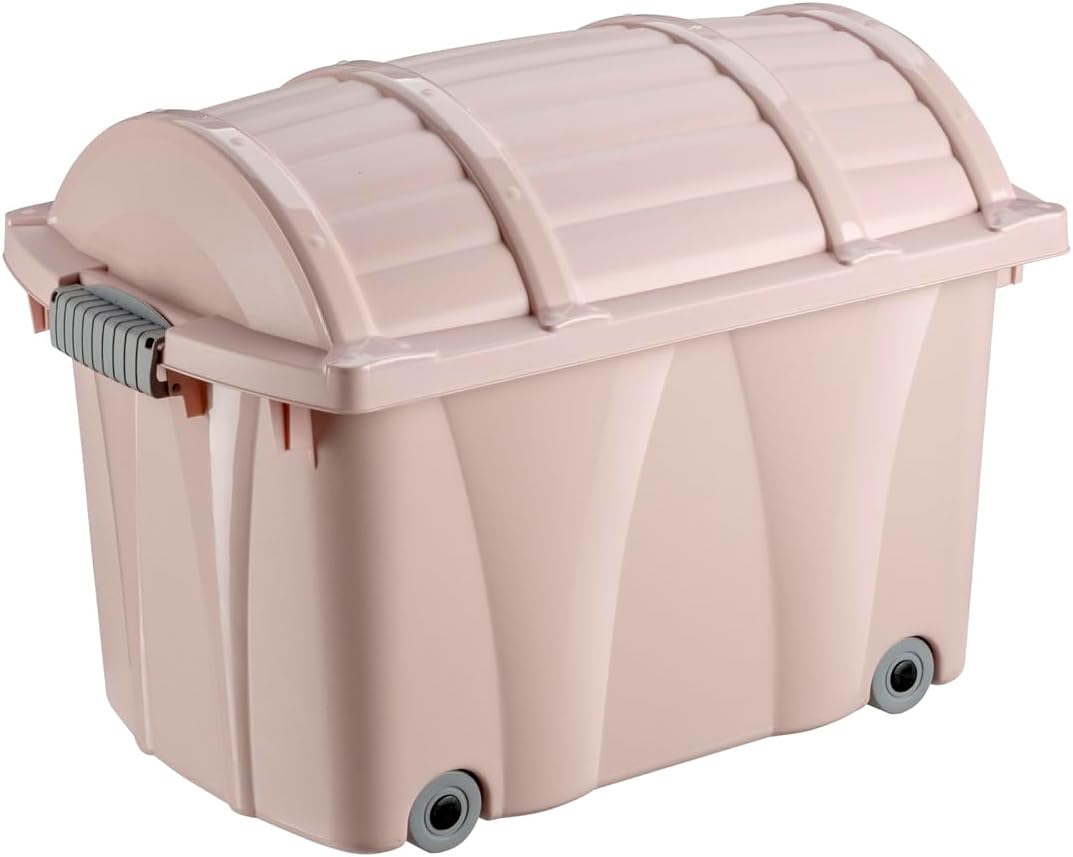 keeeper Piraten-Box, Aufbewahrungsbox mit Rollen und Verschluss, 58 x 37 x 40 cm, Kamil Pure, Pink (