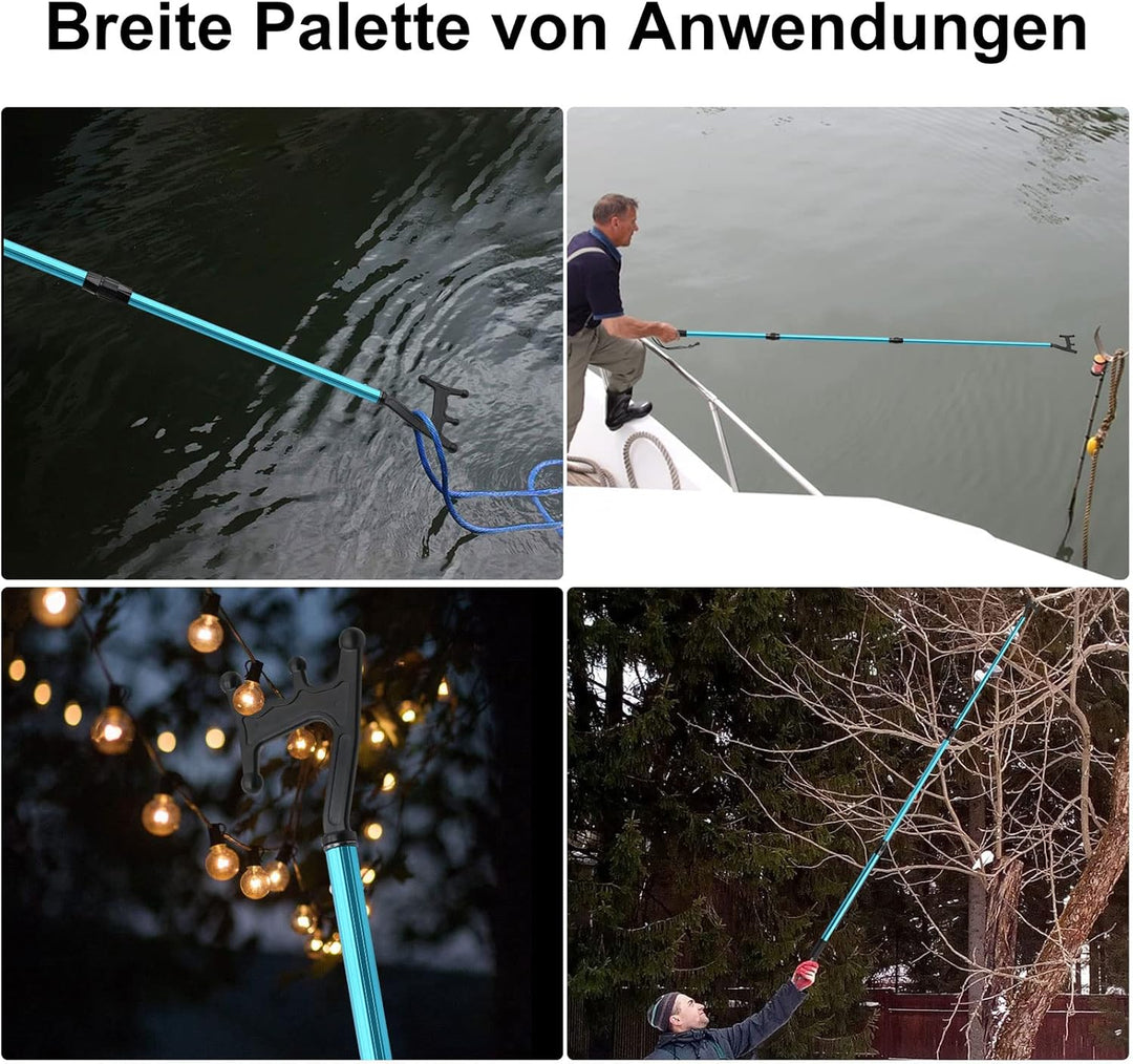 KOMCLUB Teleskop Bootshaken Aluminium Leichtgewicht Push Pole Mehrzweck Ausziehbare Stange rutschfes