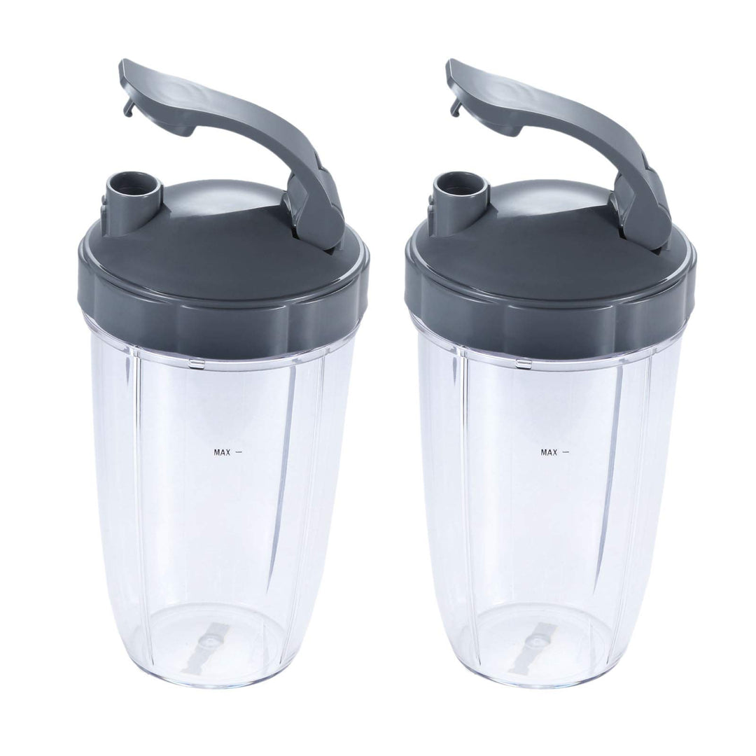 DRELD 2 Set Ersatzbecher 24 OZ für Nutribullet Entsafter mit Flip Top to-Go Deckel, 2 Stück 24 OZ En