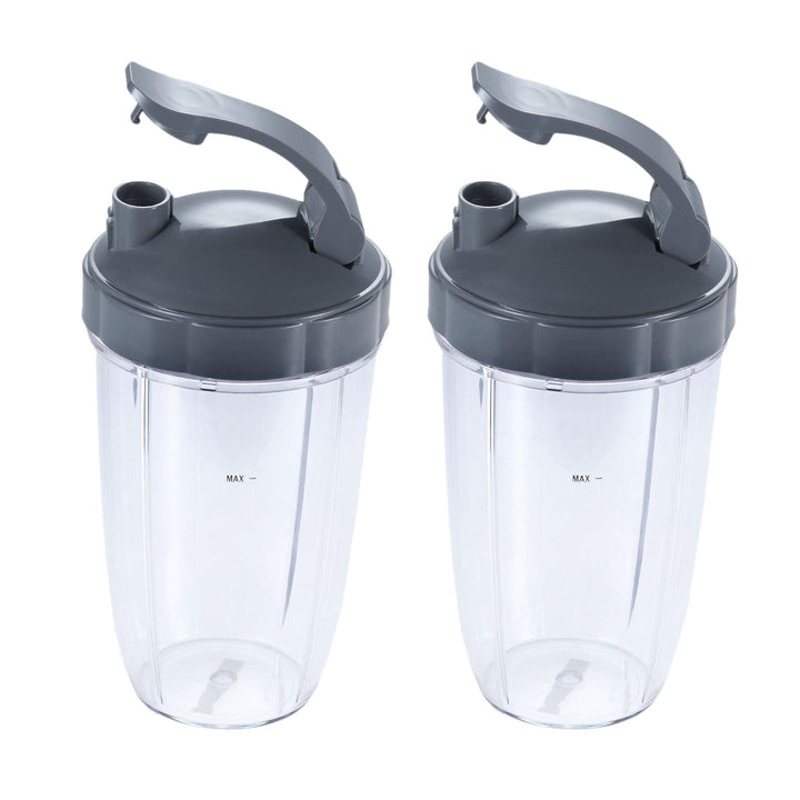 DRELD 2 Set Ersatzbecher 24 OZ für Nutribullet Entsafter mit Flip Top to-Go Deckel, 2 Stück 24 OZ En