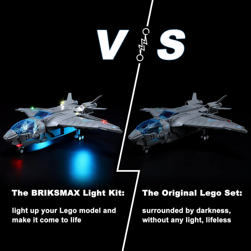 BRIKSMAX 76248 Led Licht für Lego Der Quinjet der Avengers - Compatible with Lego Marvel Bausteinen