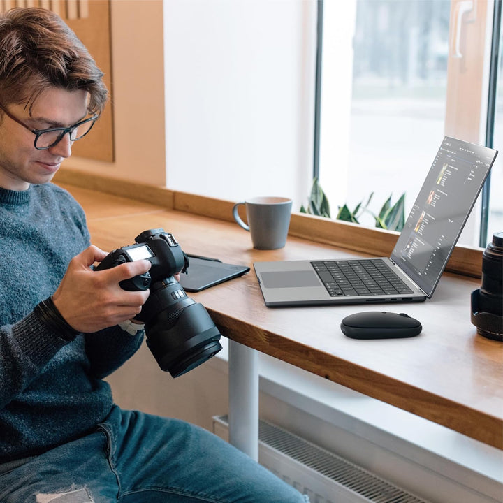 SATECHI OntheGo™ Bluetooth Computermaus, wiederaufladbarer USB-C Akku, Verbindung mit bis zu 3 Gerät