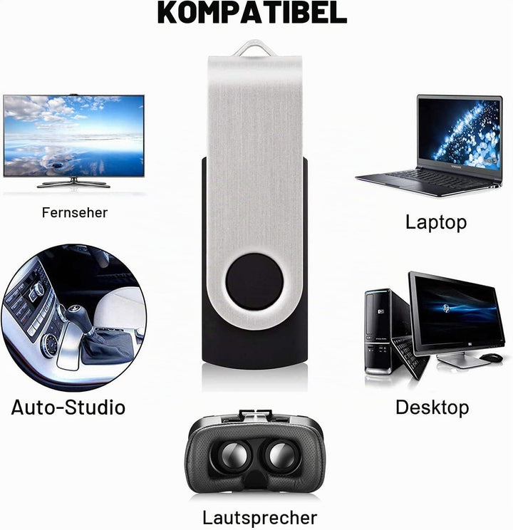 KOOTION USB-Sticks 8GB 20er Pack Memory Stick 20 Stück Set USB 2.0 Datenstick USB Flash Drives 8G Sp