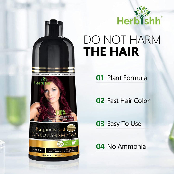 Herbishh Ultimate Hair Color Shampoo Kit (2 Stück Hair Color Shampoo + Argan Hair Mask) für graues H