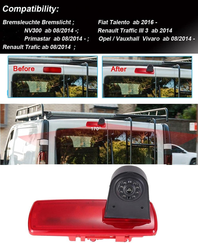 Auto Dritte Dach Top Mount Bremslicht Rückfahrkamera +7 inch Monitor Einparkkamera Rückfahrsystem IR