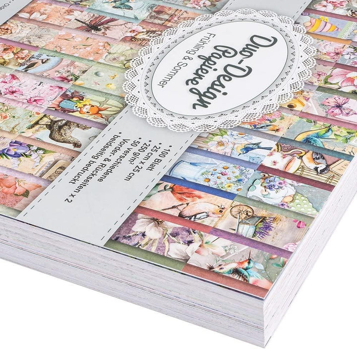Ideen mit Herz Duo-Design-Papiere | Motiv beidseitig bedruckt | hochwertiges Dekor-Papier | Bastel-K