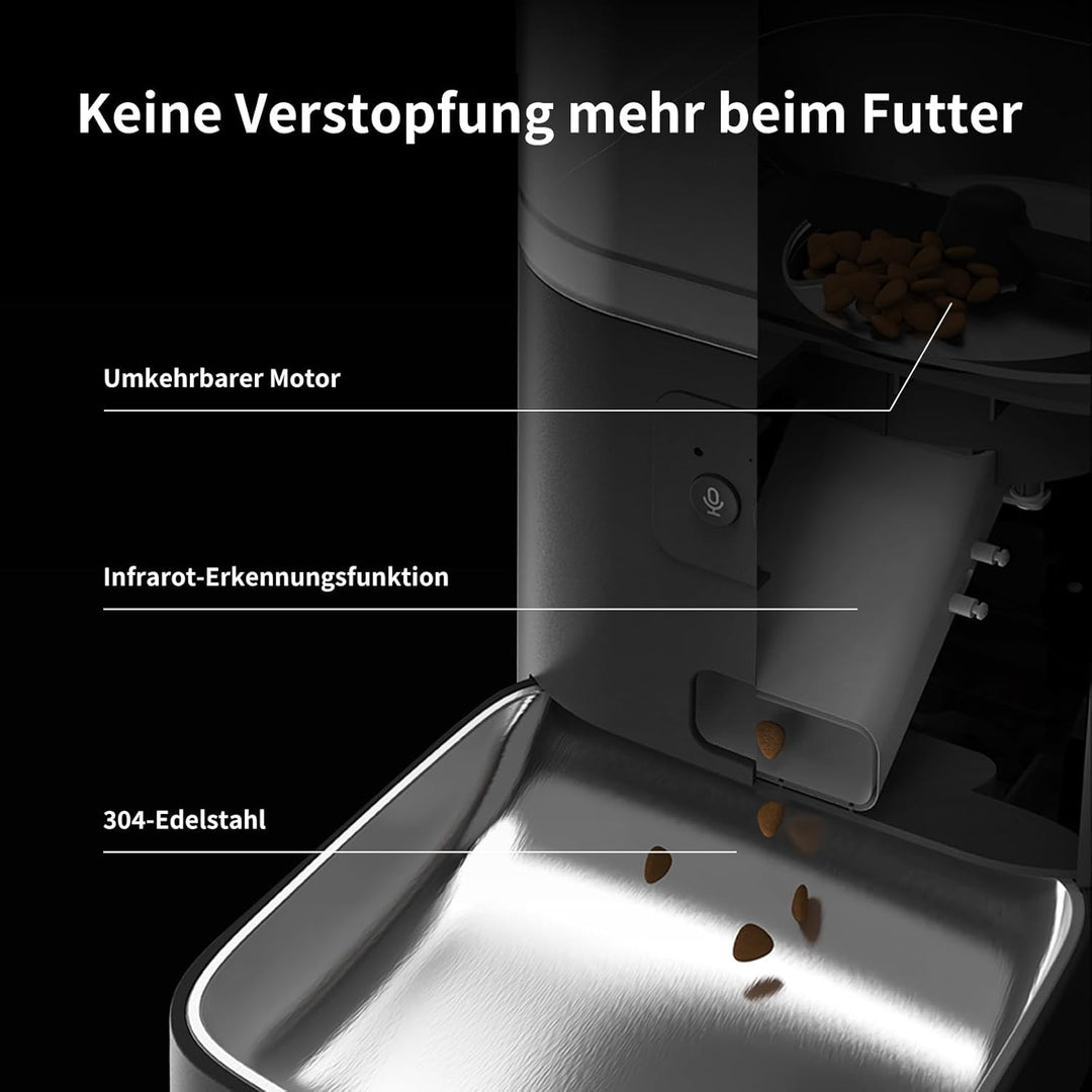 2-in-1-Automatik-Futter- und Wasserspender für Katzen, grossvolumiger 6-Liter-Trockenfutterspender +