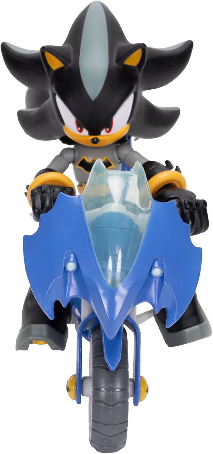 DC x Sonic Shadow als Batman &amp; Batcycle Actionfiguren-Set, offiziell lizenziert von Jakks Pacific, 1