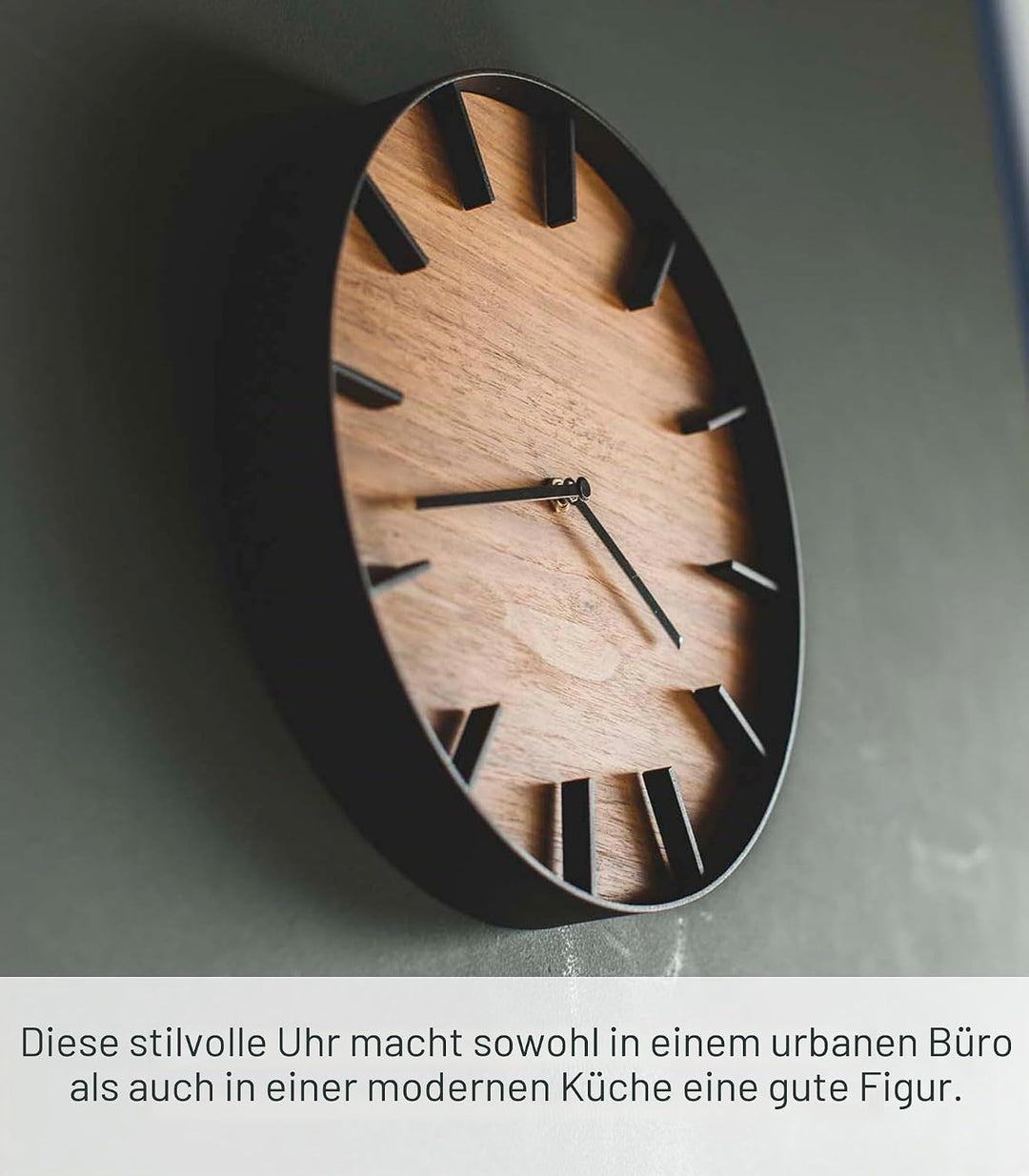 Wall clock - Rin - brown Schwarz Single, Schwarz Single