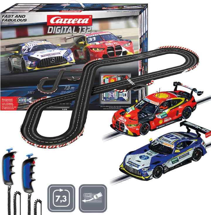 Carrera - 20030030 - DIGITAL 132 I Rennsport I Set I Enthält Mercedes AMG GT3 EVO & BMW M4 GT3 I Aut