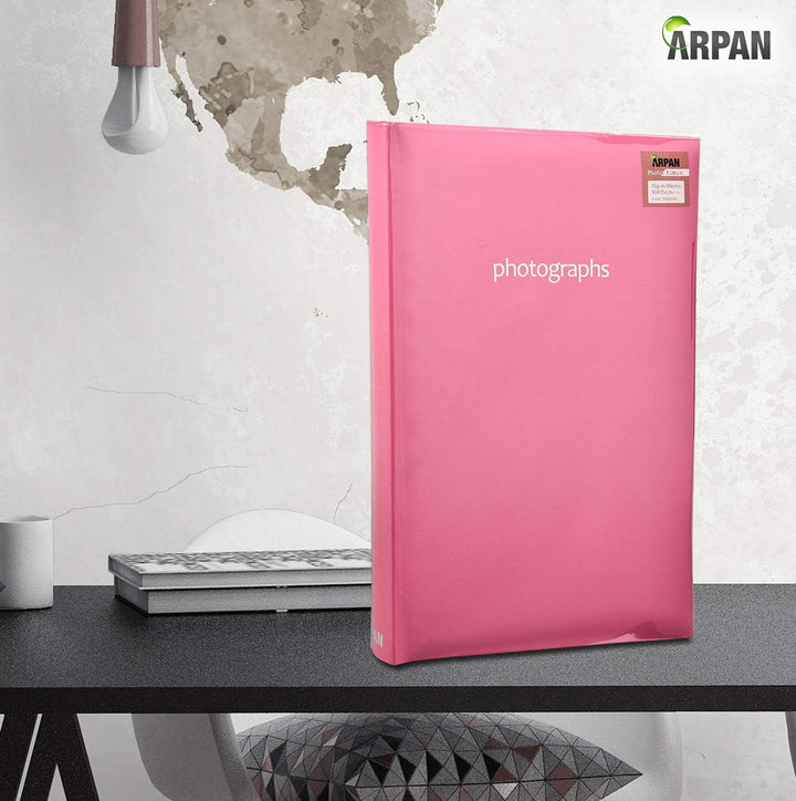 Arpan Einsteck-Fotoalbum, gross, für 300 Fotos à 15 x 10 cm, Pink, 300 Stück