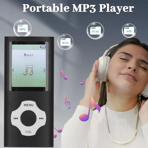 Tragbarer MP3-Player, Digitaler Musik-MP3-MP4-Player mit integrierter Lautsprecherfunktion, 1,8-Zoll