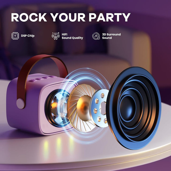 YLL Mini Kinder Karaoke Maschine mit 2 Mikrofon, Karaoke Geschenke für Mädchen Alter 3 4 5 6 7 8 9 1
