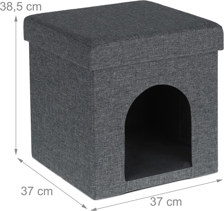 Relaxdays Katzenhöhle, Rückzugsort für Katzen und kleine Hunde, Indoor Tierversteck, H x B x T: 38,5