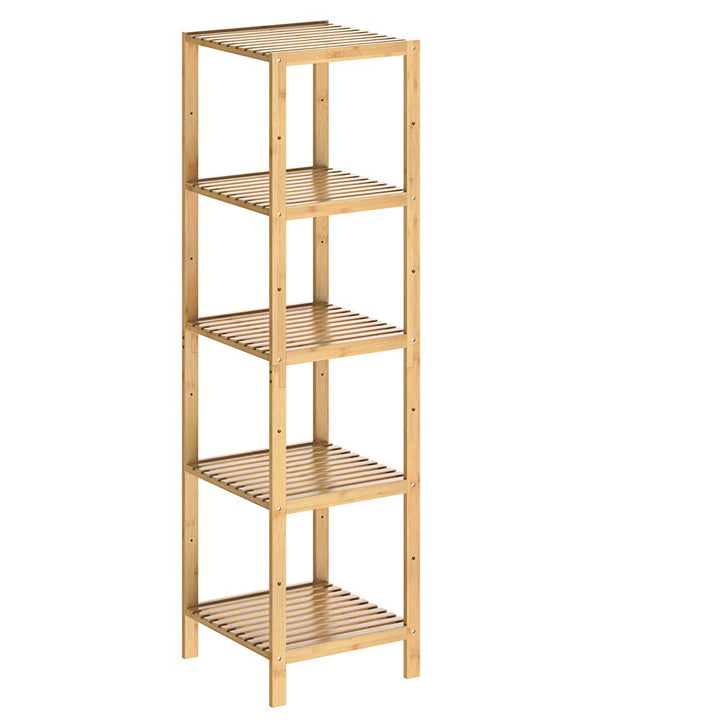 Casaria® Badezimmer Regal Bambus 5 Ablagen Belastbarkeit 40kg 140x33cm Bad Küche Kinderzimmer Wohnzi