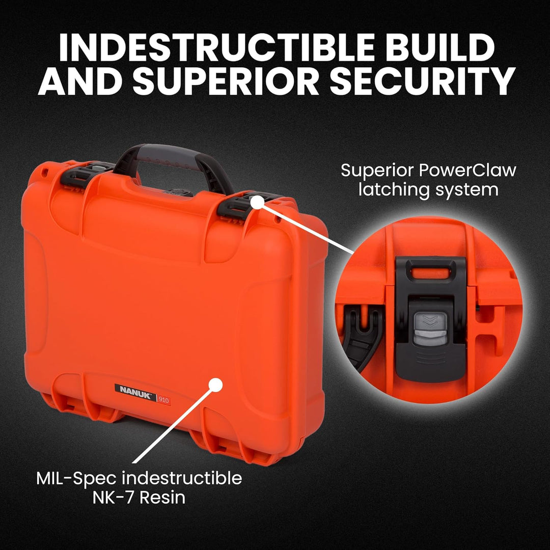 Nanuk 910 Wasserdichter Hartschalenkoffer leer - Orange Orange leer Etui, Orange leer Etui