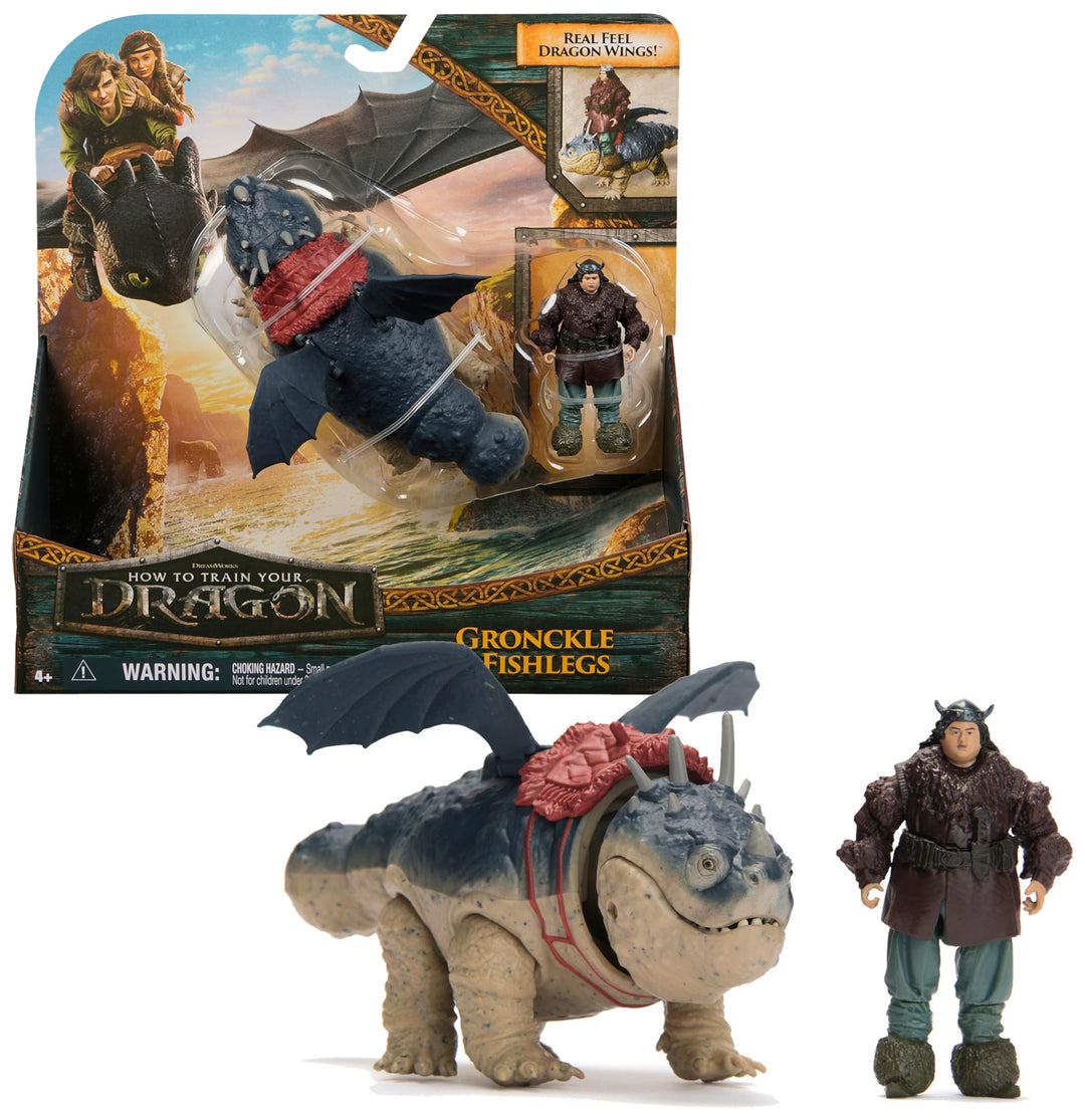 Dreamworks How to Train your Dragon, Wikinger und Drachen Actionfiguren-Set, Fleischklops und Fischb