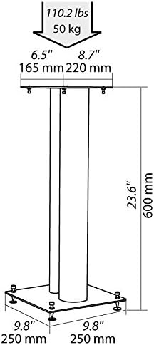 NorStone Stylum 2 Lautsprecherständer (Paar), 60cm, weiss