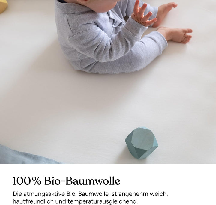 Ehrenkind® Spannbettlaken für Babybett Kinderbett | 100% Bio-Baumwolle Spannbettlaken 60x120 | Atmun