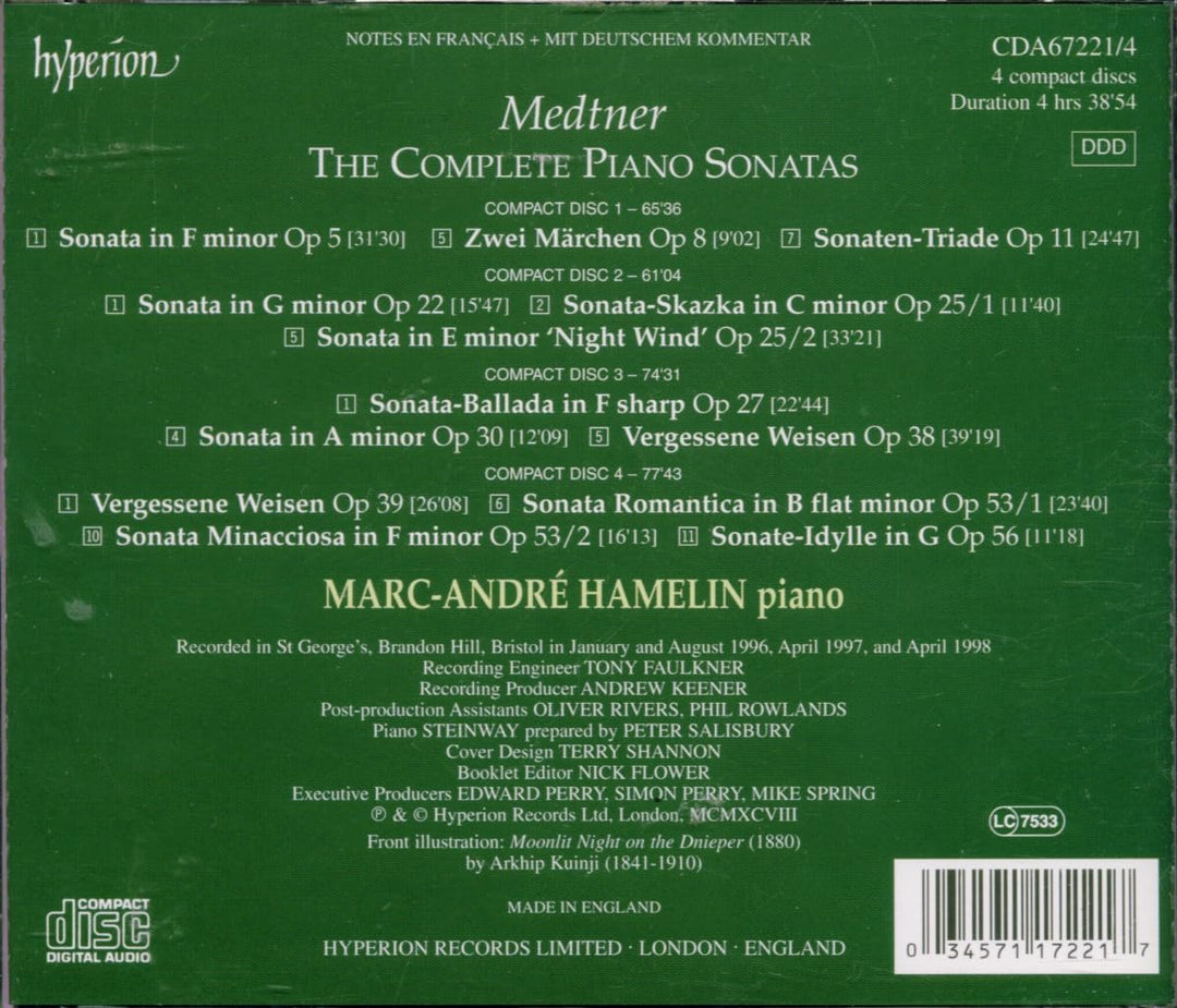 Die Klaviersonaten, Audio-CD