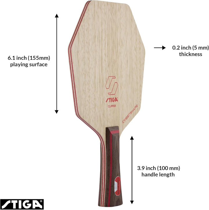 STIGA Erwachsene (Unisex) Clipper Cybershape Tischtennisholz, Braun, Master