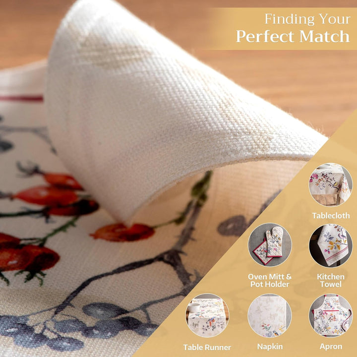 Maison d' Hermine Stoff-Tischsets, 100% Baumwolle Set mit 4, 33cm x 48cm dekoratives, waschbares Ost