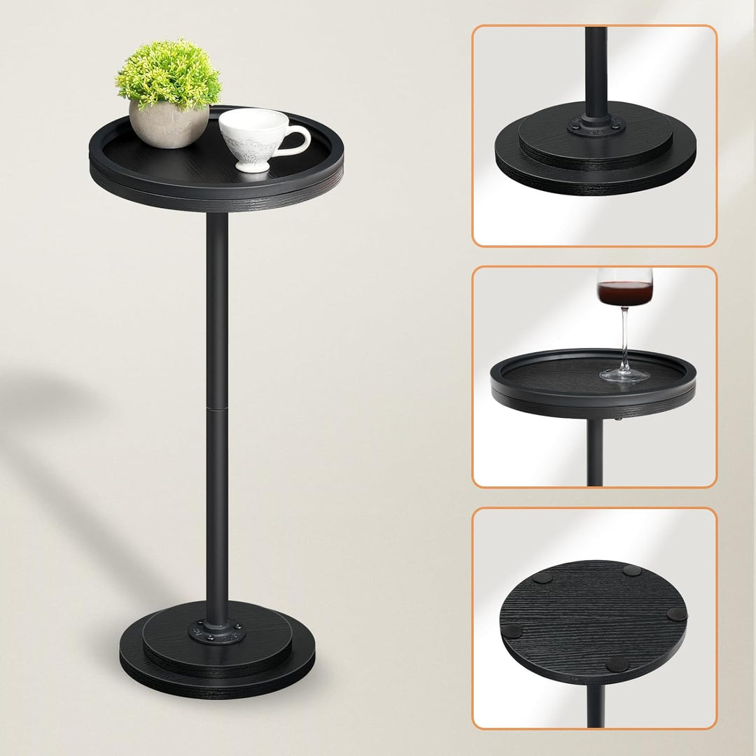 HOOBRO Runder Beistelltisch, Cocktailtisch, Bistrotisch für kleine Räume, Wohnzimmer, Schlafzimmer,