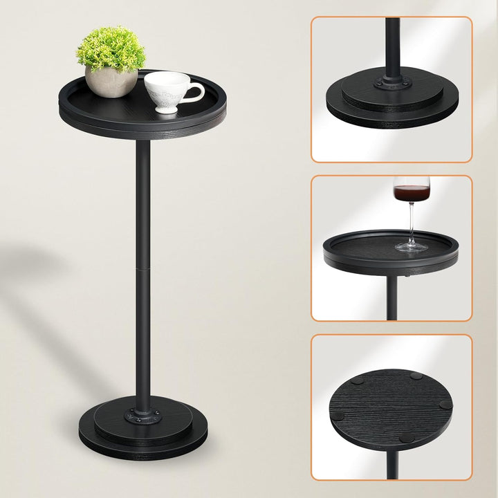 HOOBRO Runder Beistelltisch, Cocktailtisch, Bistrotisch für kleine Räume, Wohnzimmer, Schlafzimmer,