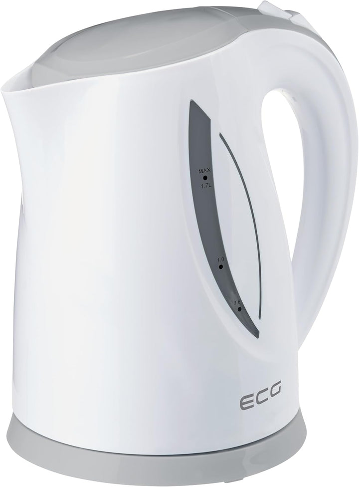 ECG RK 1758 Grey, Wasserkocher, 1,7 Liter, Grau-weiss, Plastik, 1.7 liters