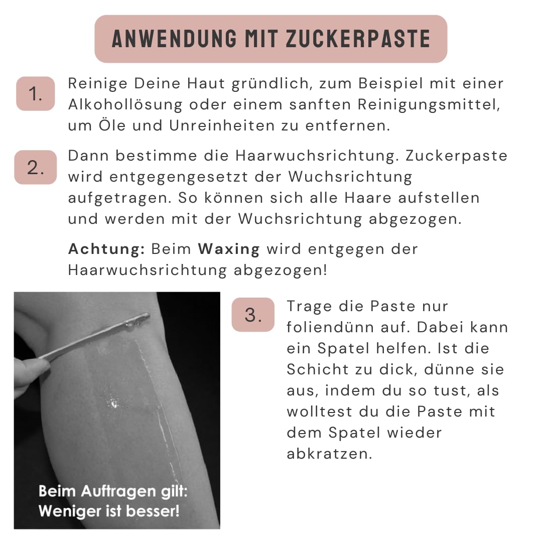 Sugaring Zuckerpaste 500g | 100% Vegan Natur | sanfte, schmerzarme Haarentfernung | 1 Dose Zuckerwac
