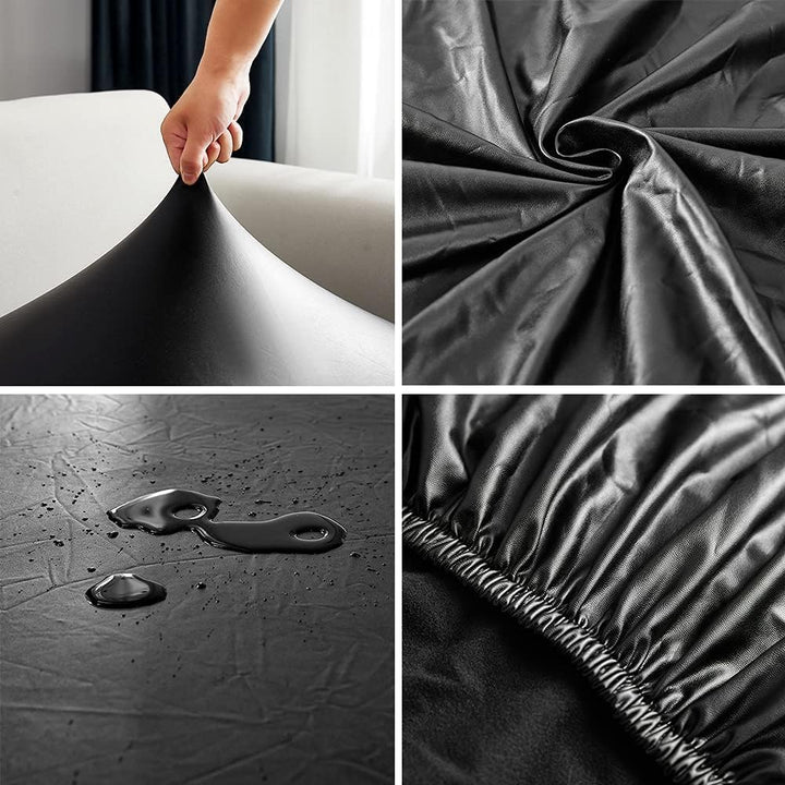 Bestenrose Stuhlhussen 6er/4er PU Leder Stuhlbezug wasserdichte Stretch Esszimmer Stuhlüberzug Stret