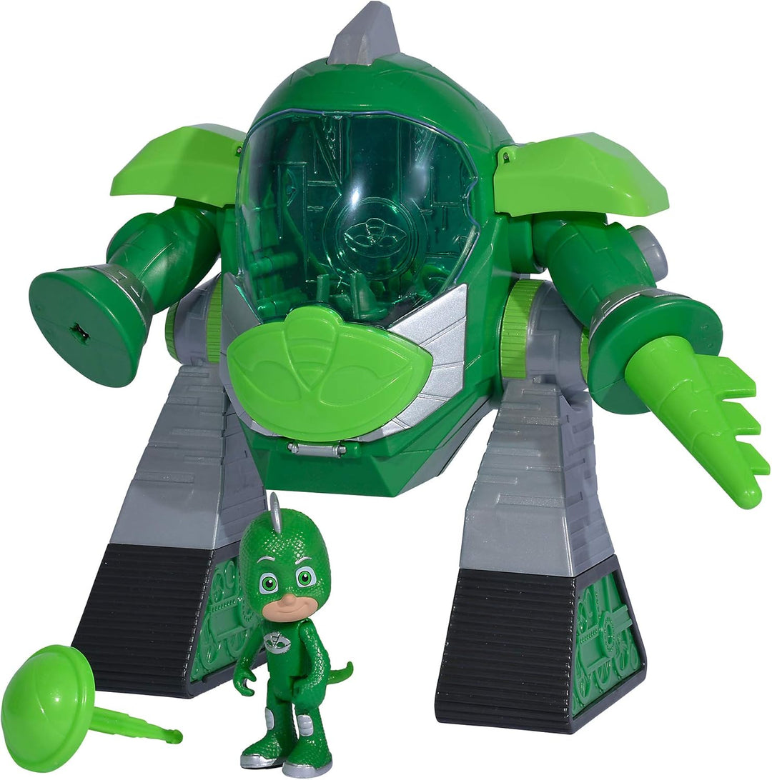 Simba 109402464 PJ Masks Turbo Roboter Gecko, mit Licht, mit Kanone, 23cm, PJ Masks Turbo Roboter Ge