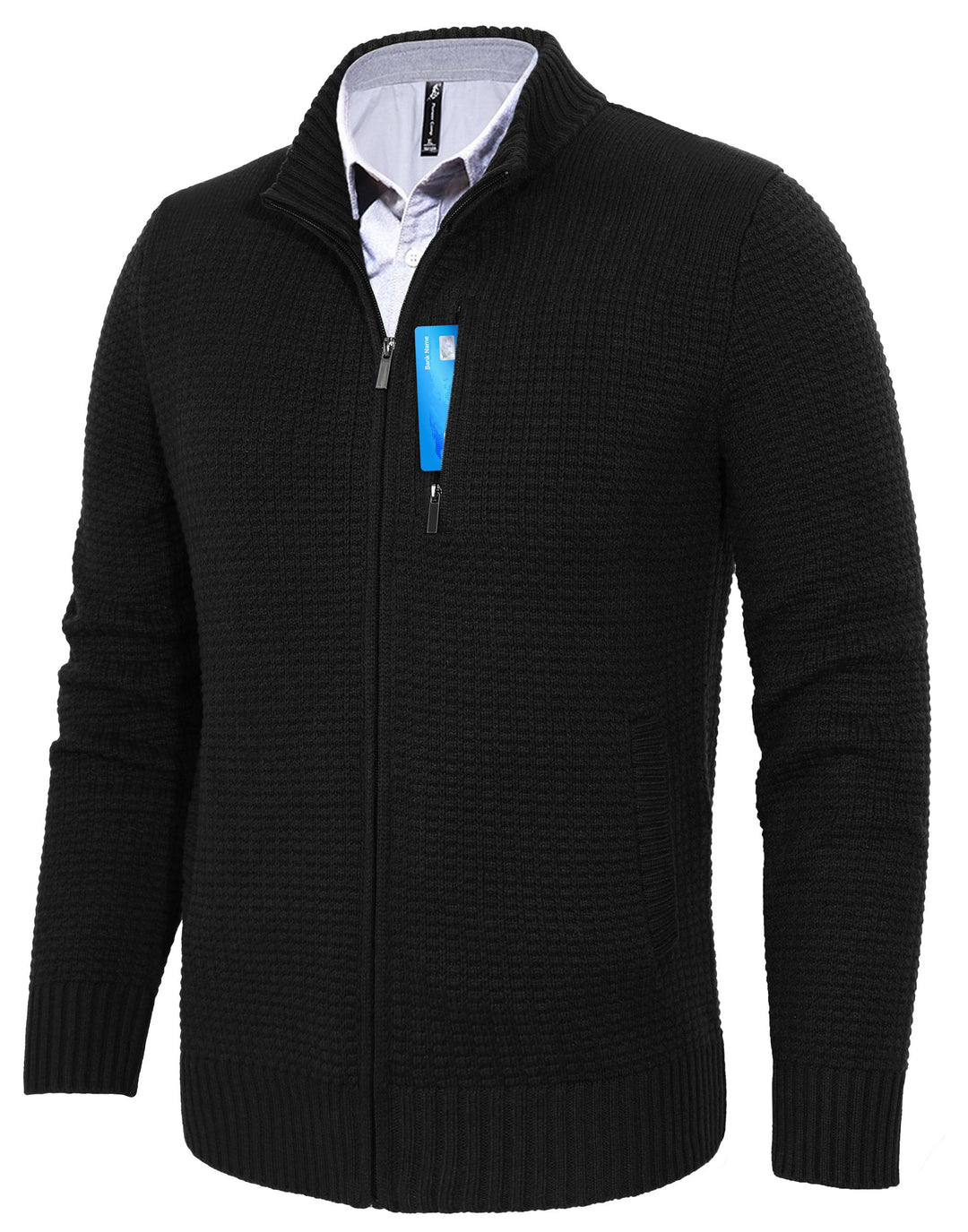 Pioneer Camp Herren Strickjacke Mit Reissverschluss Stehkragen Cardigan Herren Zip Sweaters Fein-Str