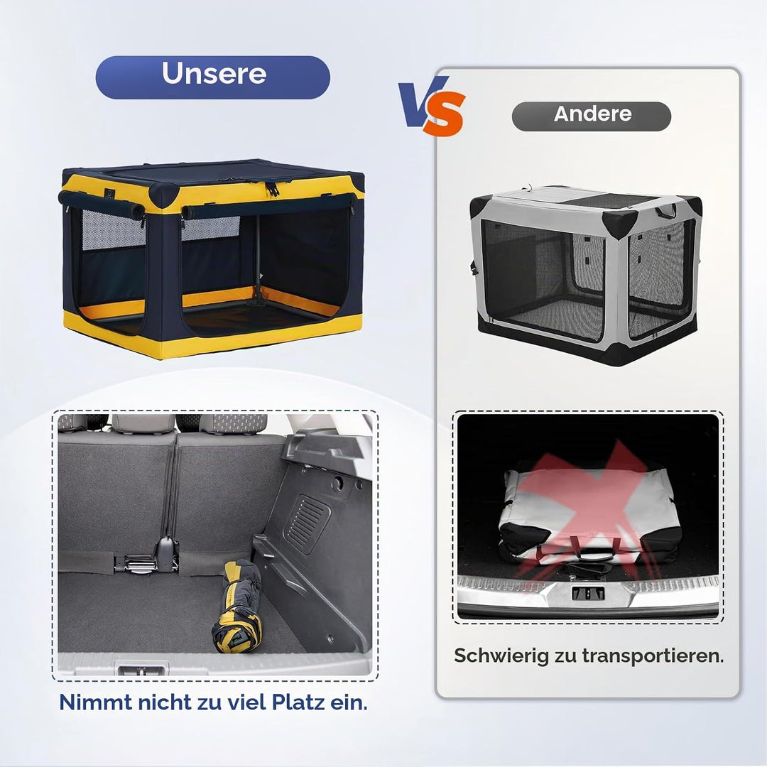 A 4 Pet Hundebox faltbar grosse Hunde, Hundebox für zuhause tragebar Hundetransportbox Transportbox