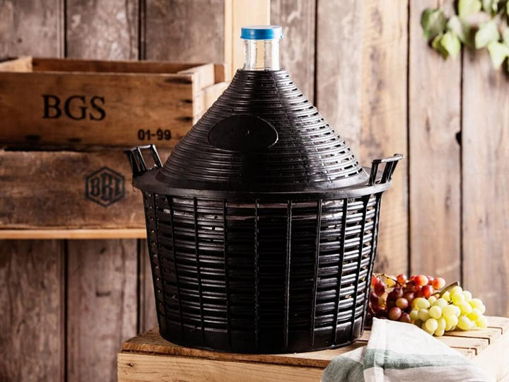 10 LGlasballon Set mit Schutzkorb Gärröhrchen und Gummistopfen - 100% Hergestellt in der EU - Hochwe