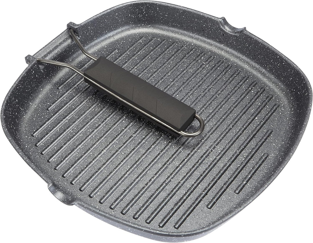 Tognana wi758bcamnf Grill Quadra mit Griff faltbar Mythos, Aluminium, Grau Marble